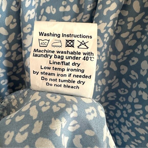 Zattcas Blue White Floral Short Sleeve Smocked Tiered Maxi Dress Size XXL NEW - Picture 10 of 11